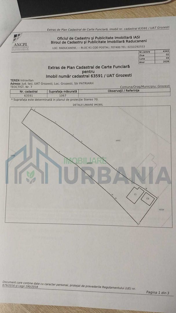 Teren 1067 mp în Grozești, județul Iași, cu utilități și anexe - Poză 5