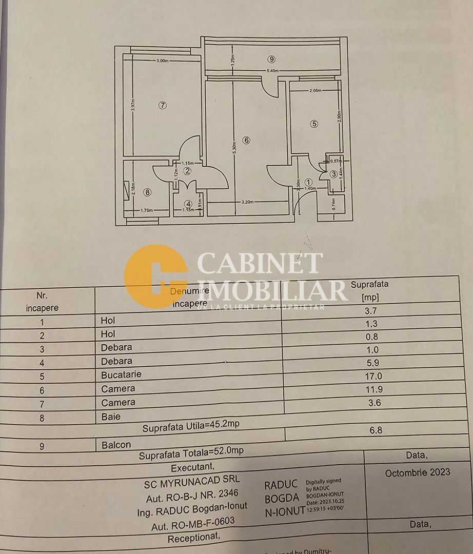 Tatarasi 2 camere etaj 3/10 - Complet Mobilat - 52mp FARA RISC - Poză 10