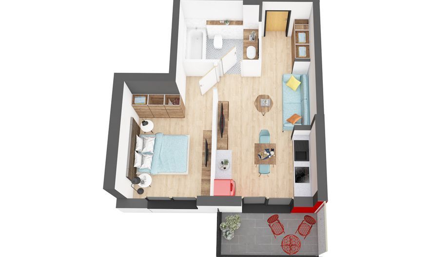Apartament nou cu un dormitor la ARED CITY cartier RED9 IMAR - Poză 5