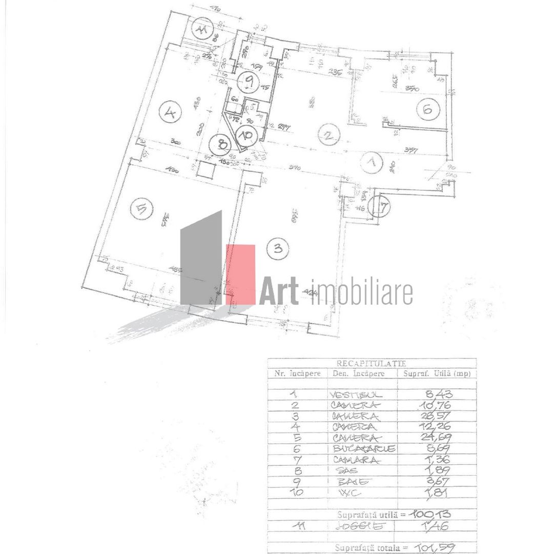 Spațiu birouri ultracentral 100 mp, balcon, mobilat parțial, Nerva Traian - Poză 10