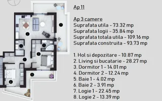 Apartament 3 camere Doamna Ghica | 110mp | Imobil 2025 - Poză 13