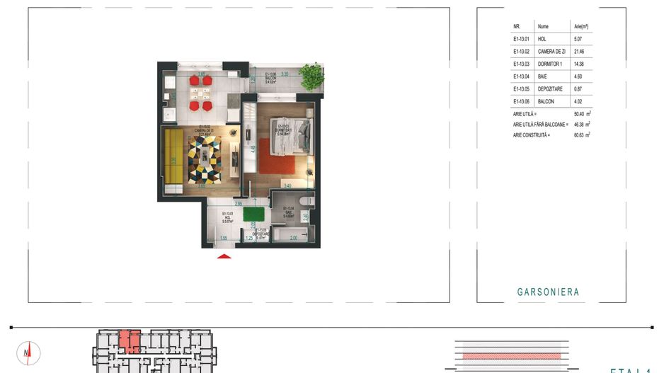 Apartament 2 camere pretabil investitie  Titan Pallady - Schiță 5