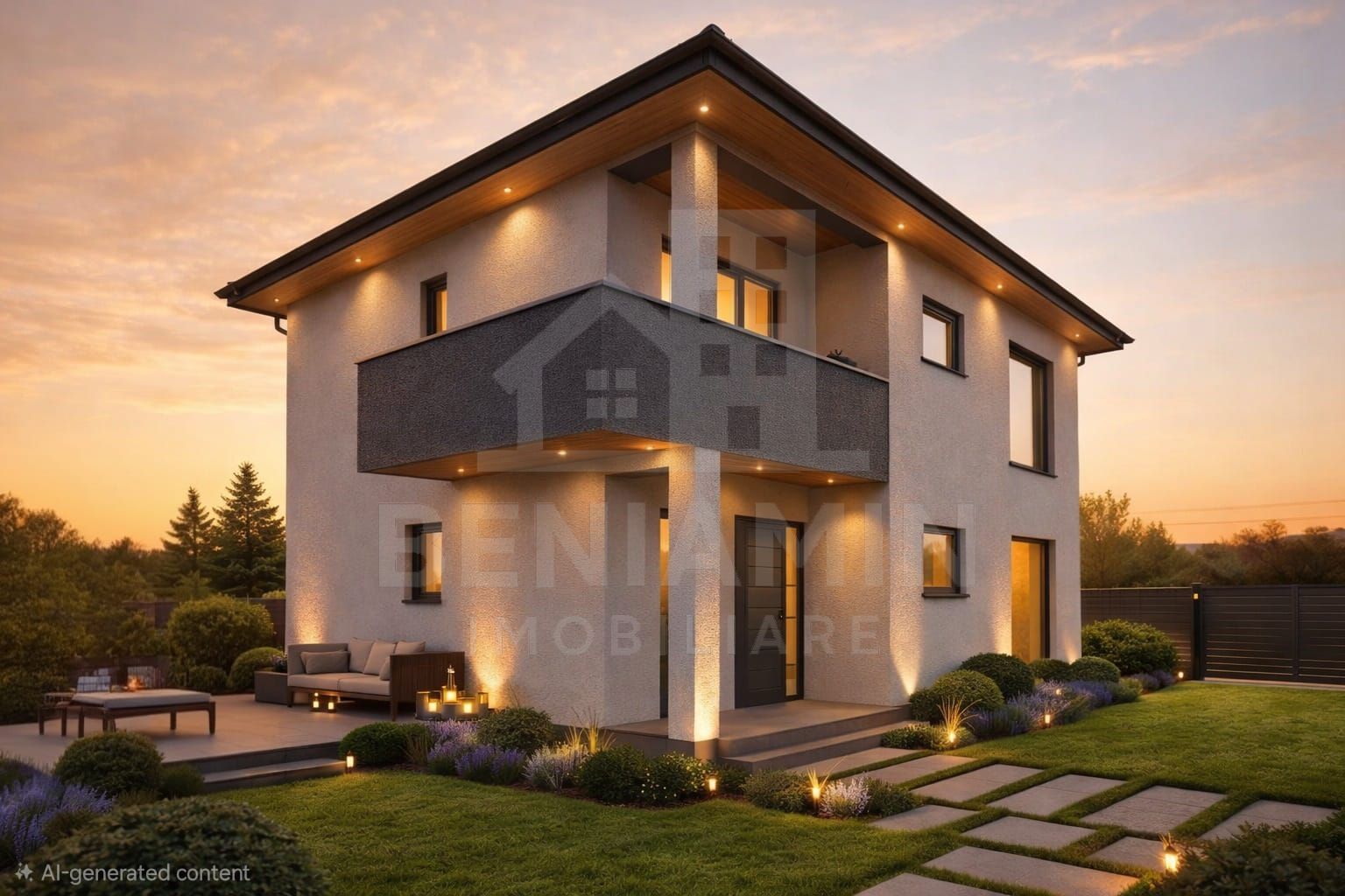 Casa-5 camere-P+1+P-147mp utili-600mp teren-Utilitati-Sanpetru - Poză 1