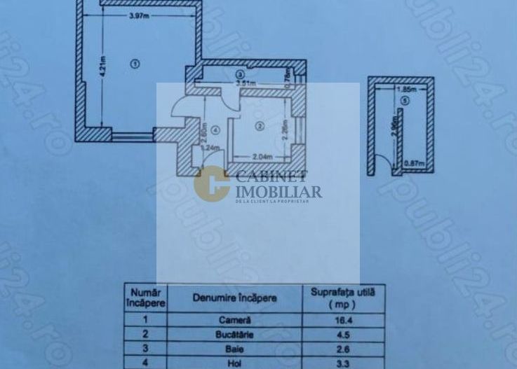 Garsonieră  | Cismigiu  | Pretabil AIRBNB | Parter Inalt - Poză 13