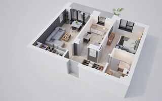 Un apartament modern cu 2 camere și terasă - Poză 4