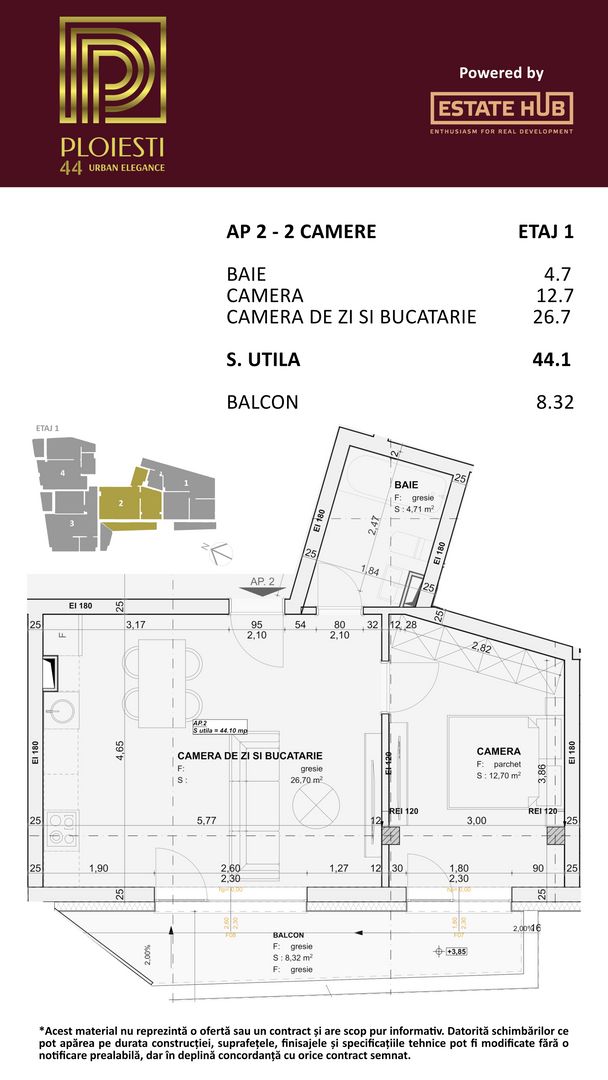 Apartament 2 camere FINISAT | Ploiesti 44 | Comision 0% - Poză 11