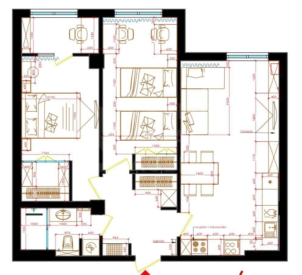 Vânzare, apartament, 3 camere, strada Calea Ieșilor, Buiucani - Poză 14