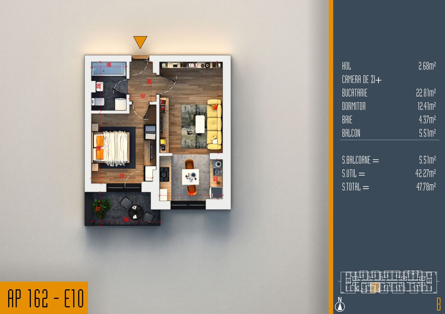 Oferta Lansare 2 camere tip studio proiect nou Pallady - Schiță 2