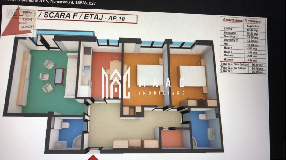 Apartament 3 camere | Etaj 1 | 80 MPU | Balcon | Turnisor - Poză 8
