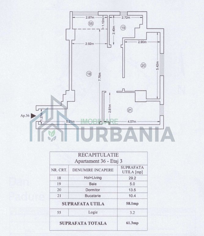 Apartament 2 camere, 61 mp, semidecomandat, et. 3, Cartierul Visoianu, Iași - Poză 4