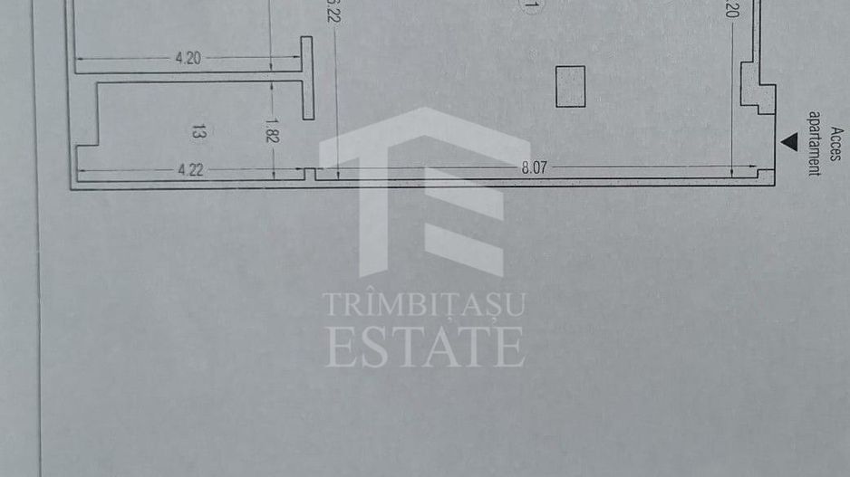 Apartament 2 camere JT Tower Bratianu 73mp centrala termica - Schiță 11