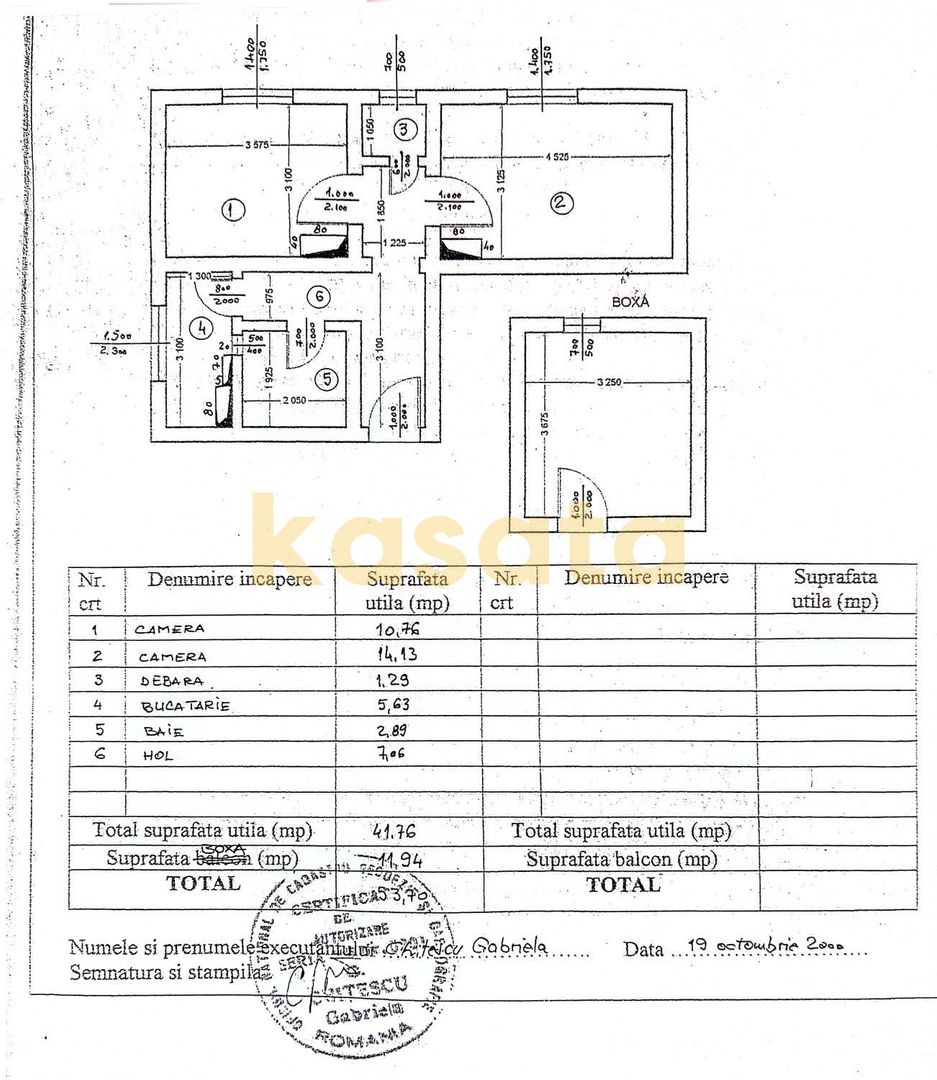 Apartament 2 camere | Floreasca | boxă | centrală proprie - Schiță 13