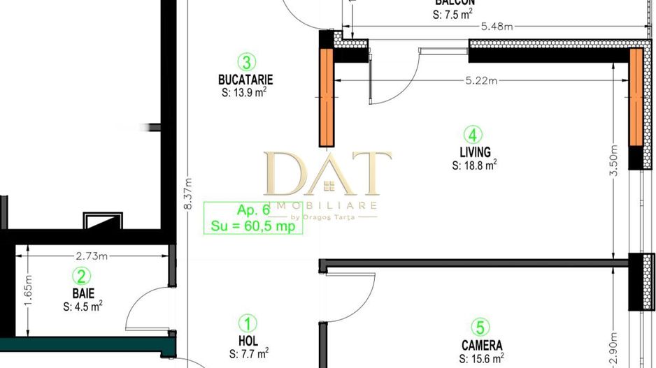 Apartament 2 camere | decomandat | finisat | 60 mp | Terra Gardens - Poză 7