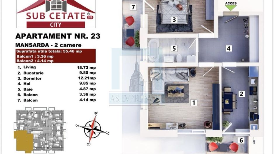 Apartament 2 camere/ zona Sanpetru - Poză 8