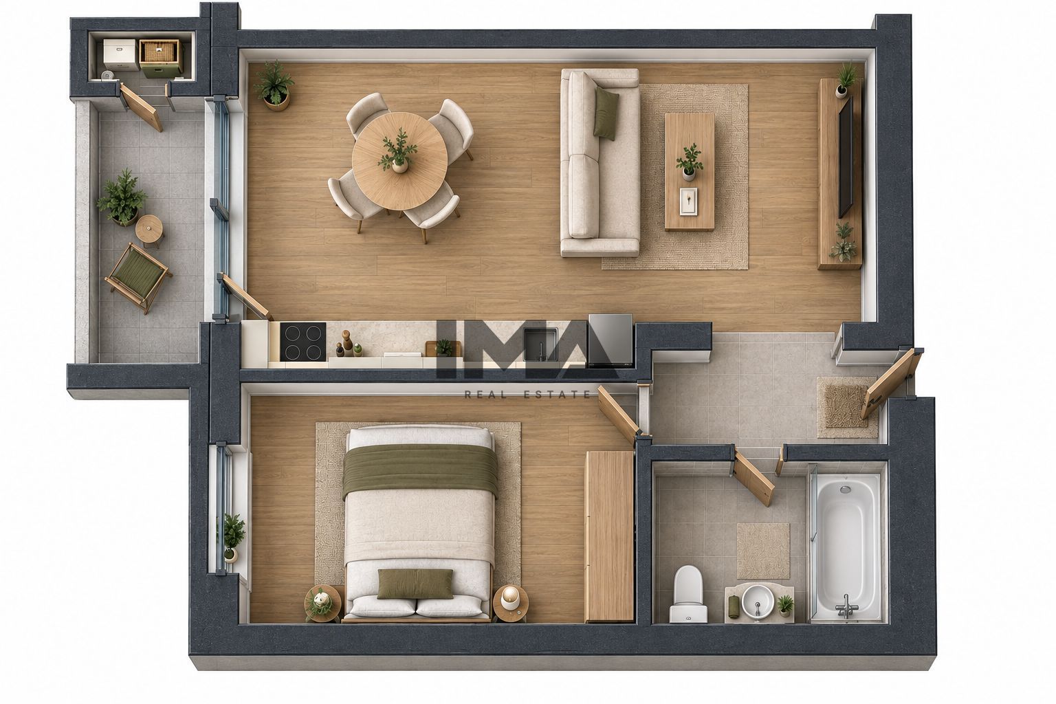 Apartament 2 Camere Zona BMW | Bloc Nou 2026 | 47 mp - Schiță 5