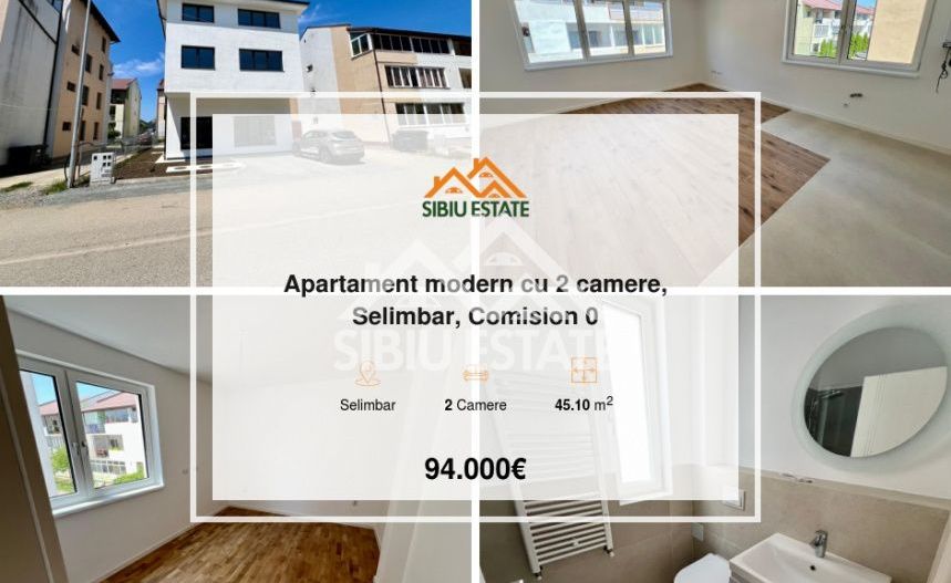 Apartament  2 camere,finisat la cheie, TVA inclus Selimbar, Comision 0 - Poză 1