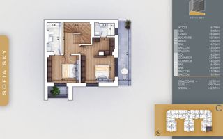 4 camere duplex - panoramic 700 metrii Metrou Nicolae Teclu Pallady Titan - Schiță 13