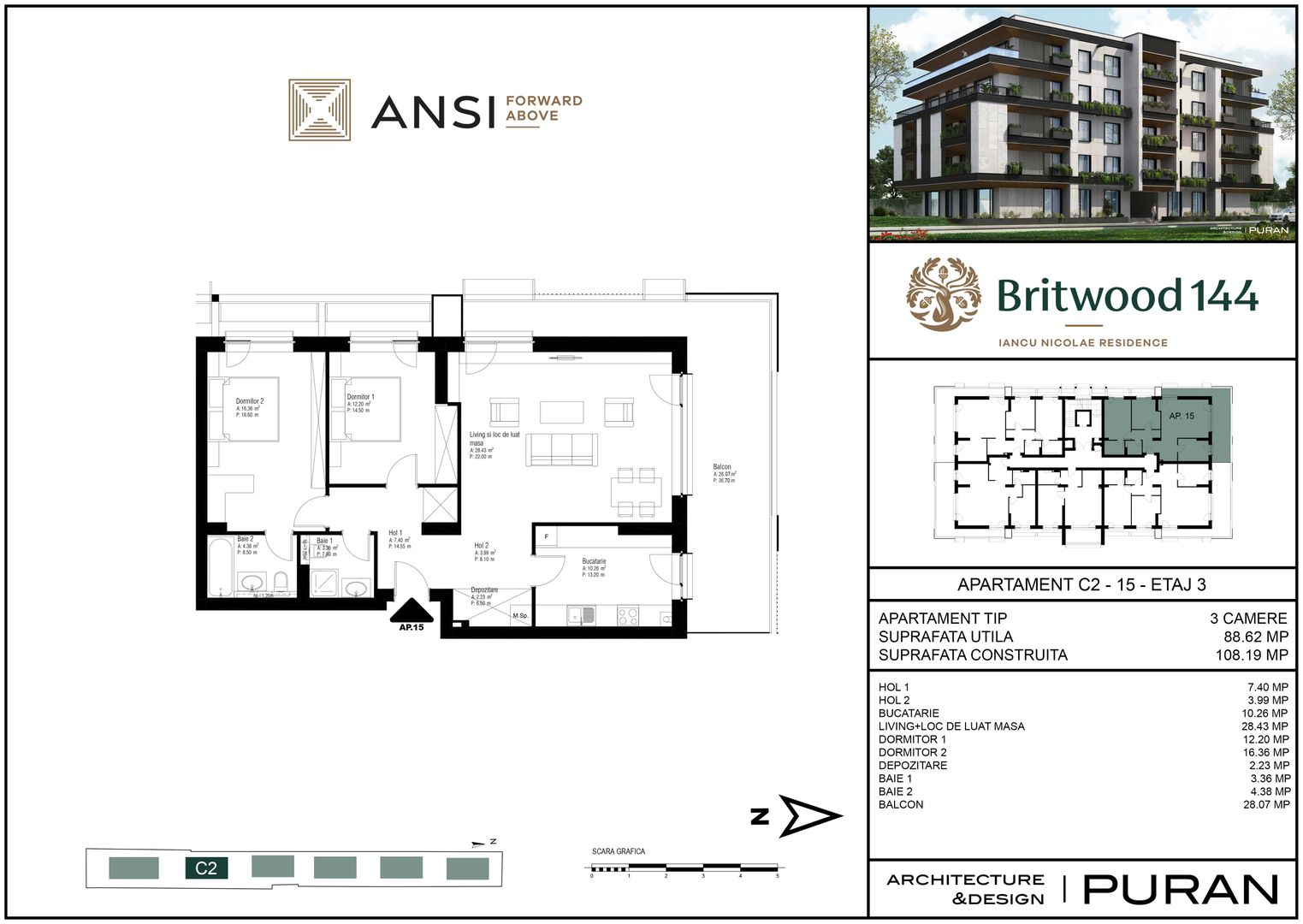 De vânzare apartament 3 camere – BRITWOOD 144, Iancu Nicolae - Poză 2