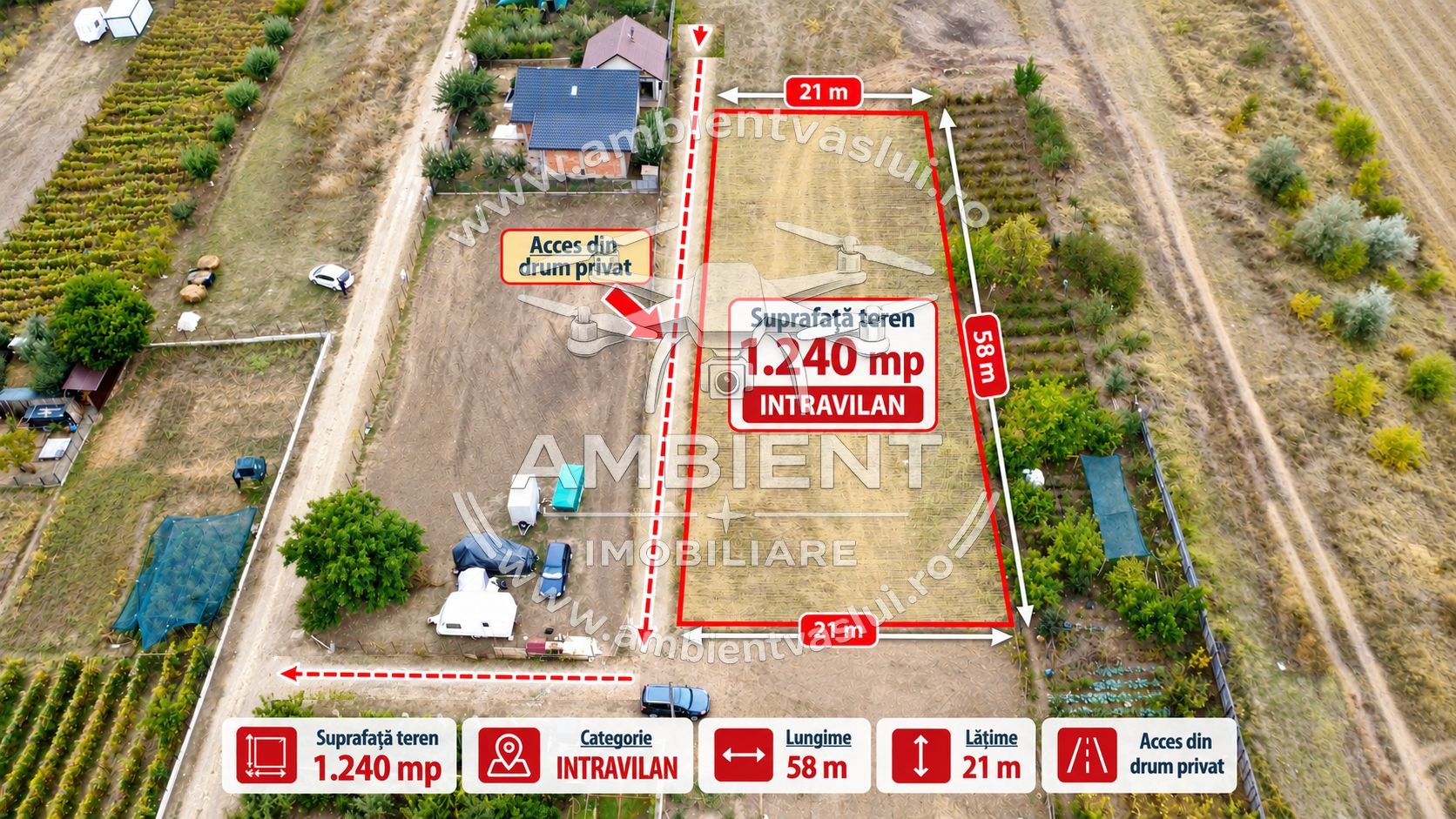 TEREN INTRAVILAN 1.240 MP – VASLUI | MOARA GRECILOR – CELANOVA - Poză 3