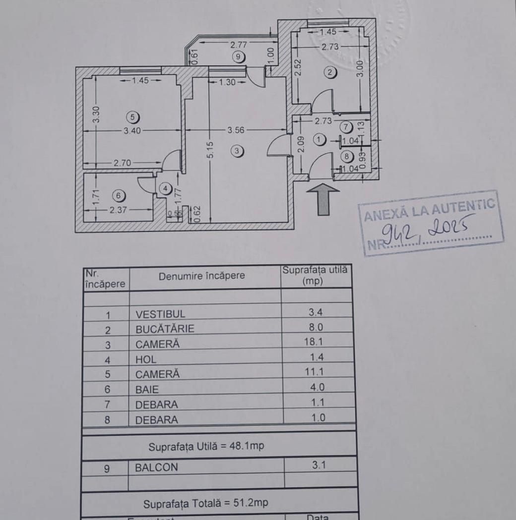 APARTAMENT 2 CAMERE | ZONA MOȘILOR | BLOC REABILITAT - Schiță 9