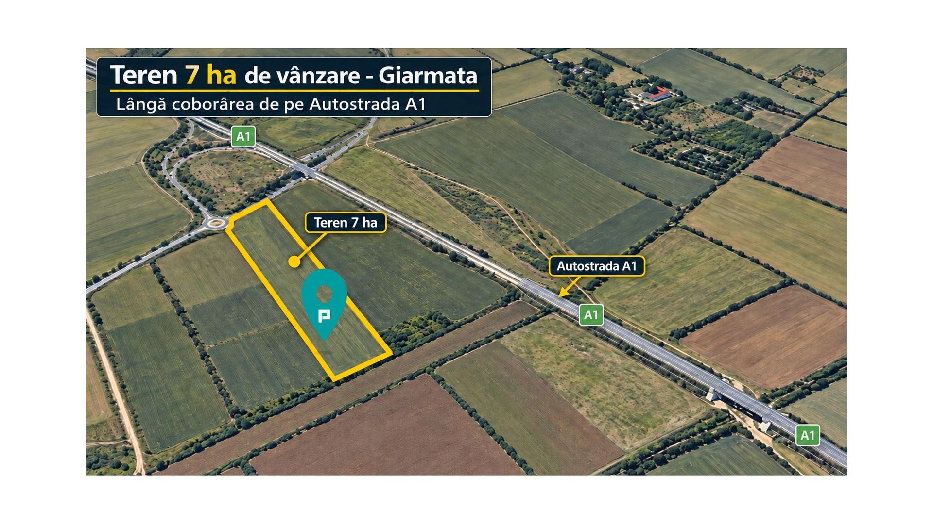 Teren 7 ha Giarmata | lângă A1 - Poză 5