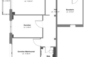 3 camere Costin Georgian centrală proprie mobilat complet - Schiță 24