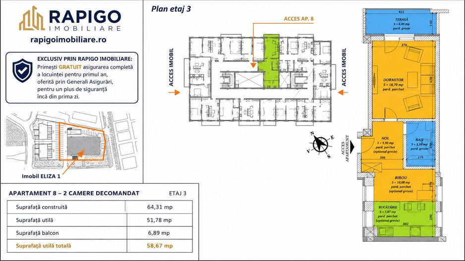 Apartament 2 cam– Eliza 1 Residence ,  Ap.8 - Poză 1