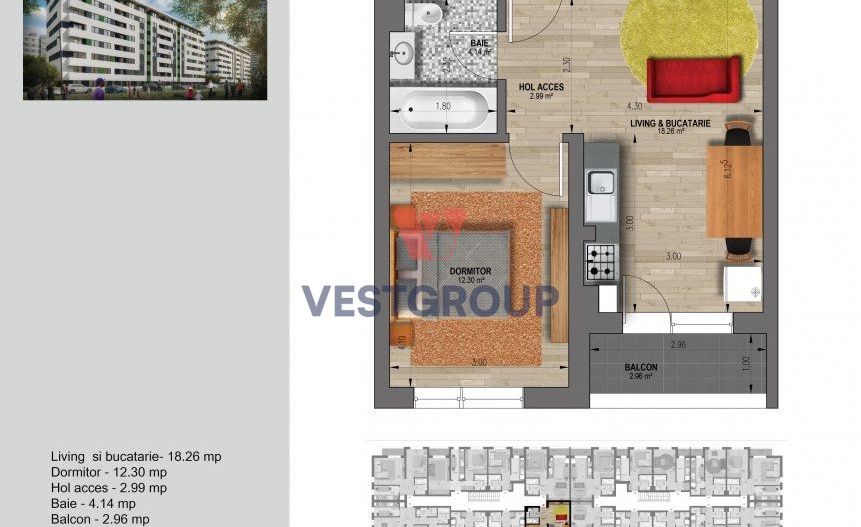 Studio- 40 mp utili- predare la cheie- Weiner 12 Residence Direct Dezvoltator - Poză 14