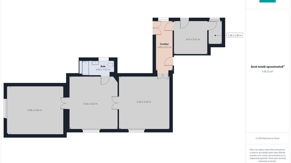 Apartament de închiriat – 3 camere, zonă centrală - Poză 15