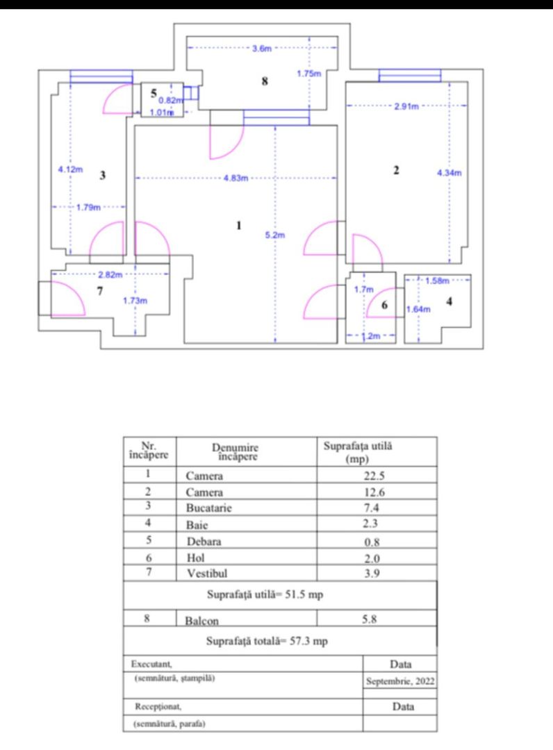 Apartament cu 2 camere 57,30 mp - Piata Romana - langa metrou - Poză 10