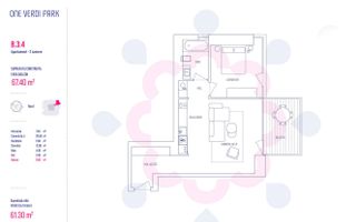 Apartament 2 camere de vanzare One Verdi Park - Schiță 10