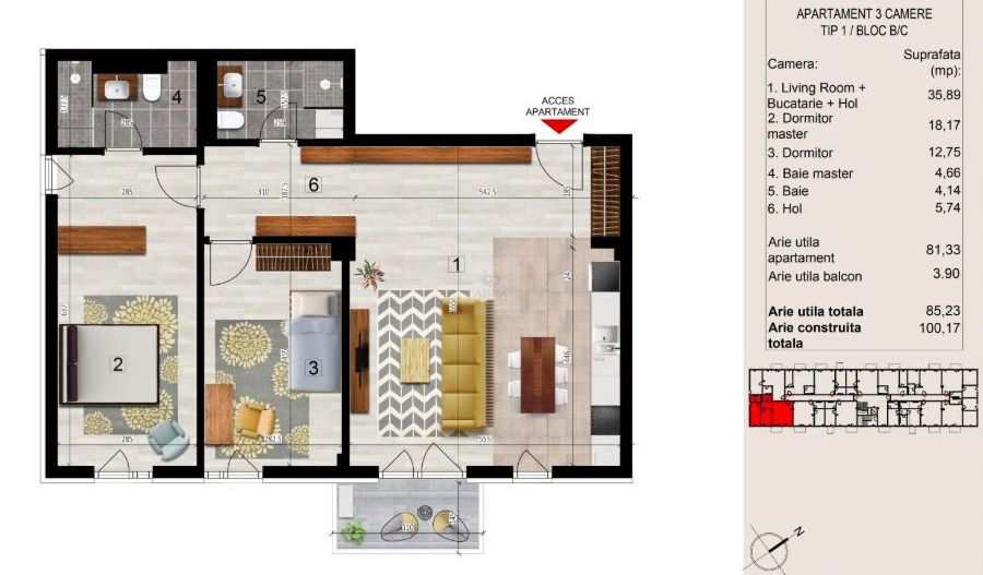 Apartament studio 2/ 3/ 4 camere cu parcare zona Baneasa - Poză 4