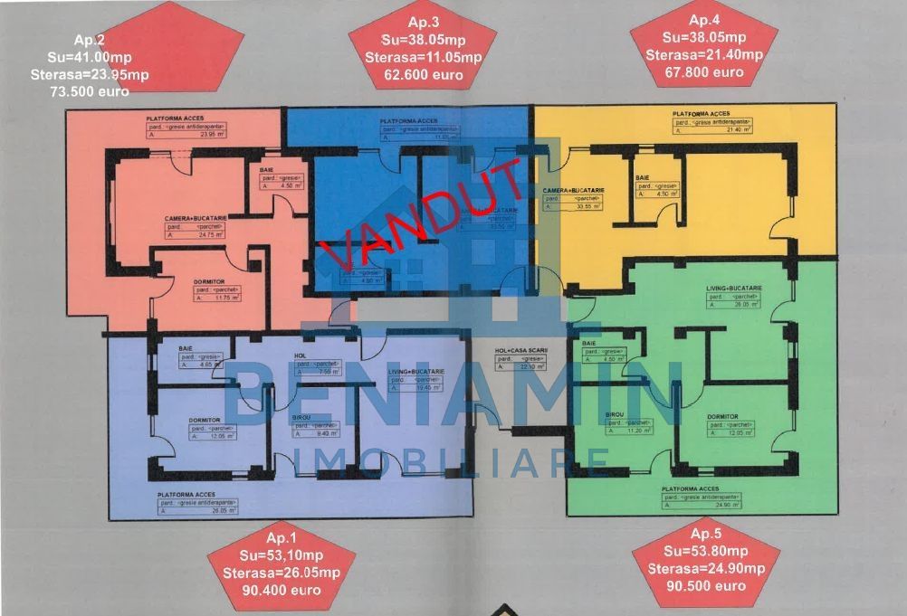 Garsoniere si apartamente bloc nou Parter+2+M -Loc de parcare inclus - Poză 7