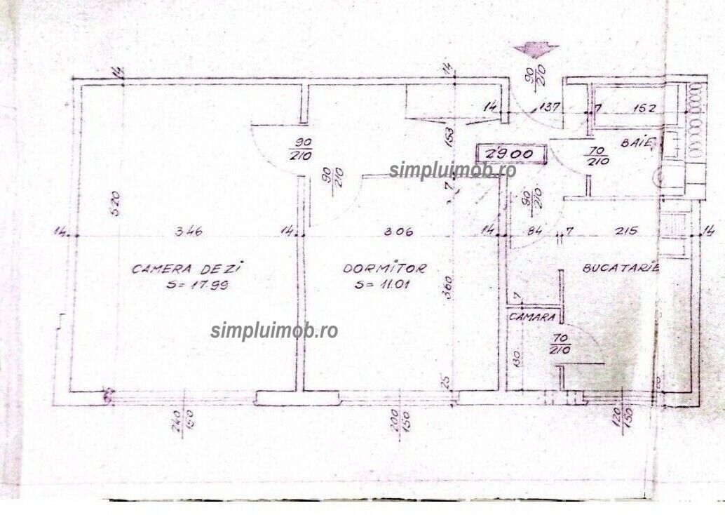 Metrou 1 Decembrie Apartament 2 Camere Decomandat Etaj 1/4 - Schiță 7