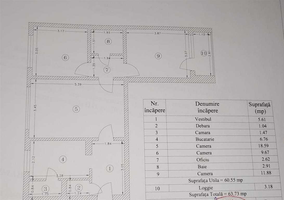 Apartament 3 camere in bloc reabilitat, Raul Doamnei, Drumul Taberei - Schiță 4