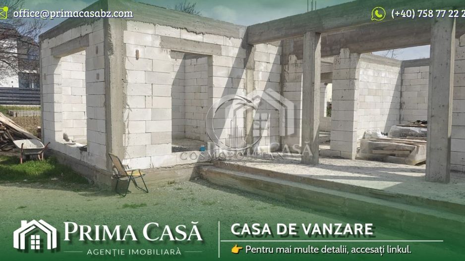 Casa in constructie si teren in Vernesti BZ SC=150mp teren=509mp d=20m - Poză 3