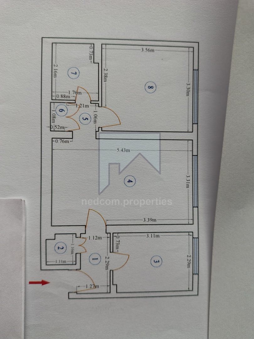 Vanzare apartament de 2 camere Pajura - Schiță 11