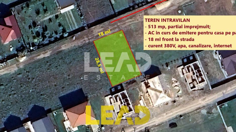 Teren intravilan 513 mp cu Autorizatie de Construire, Sanpetru, str. Catinei - Poză 2