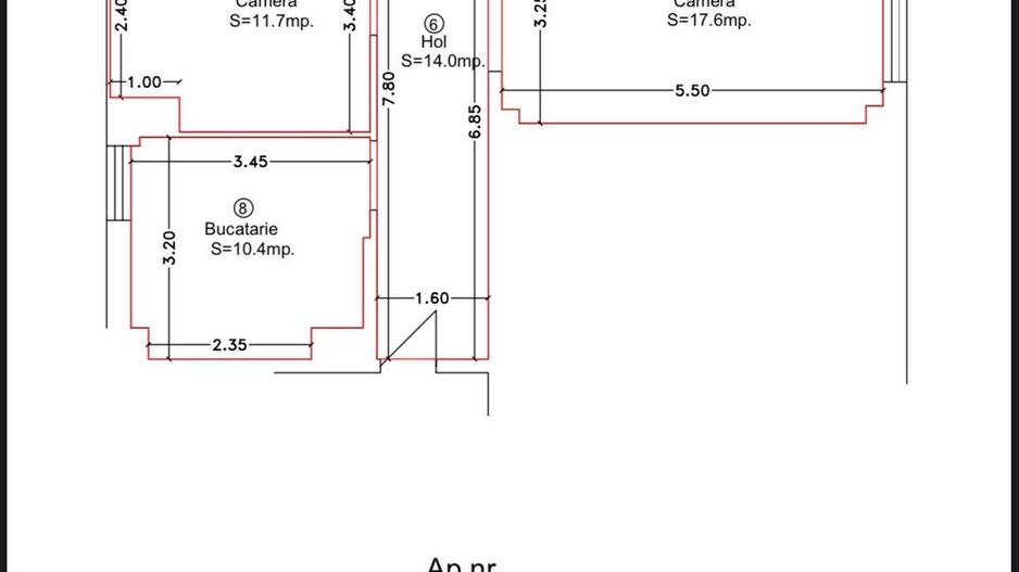 APARTAMENT SPATIOS CU VEDERE PE 2 PARTI - Schiță 2