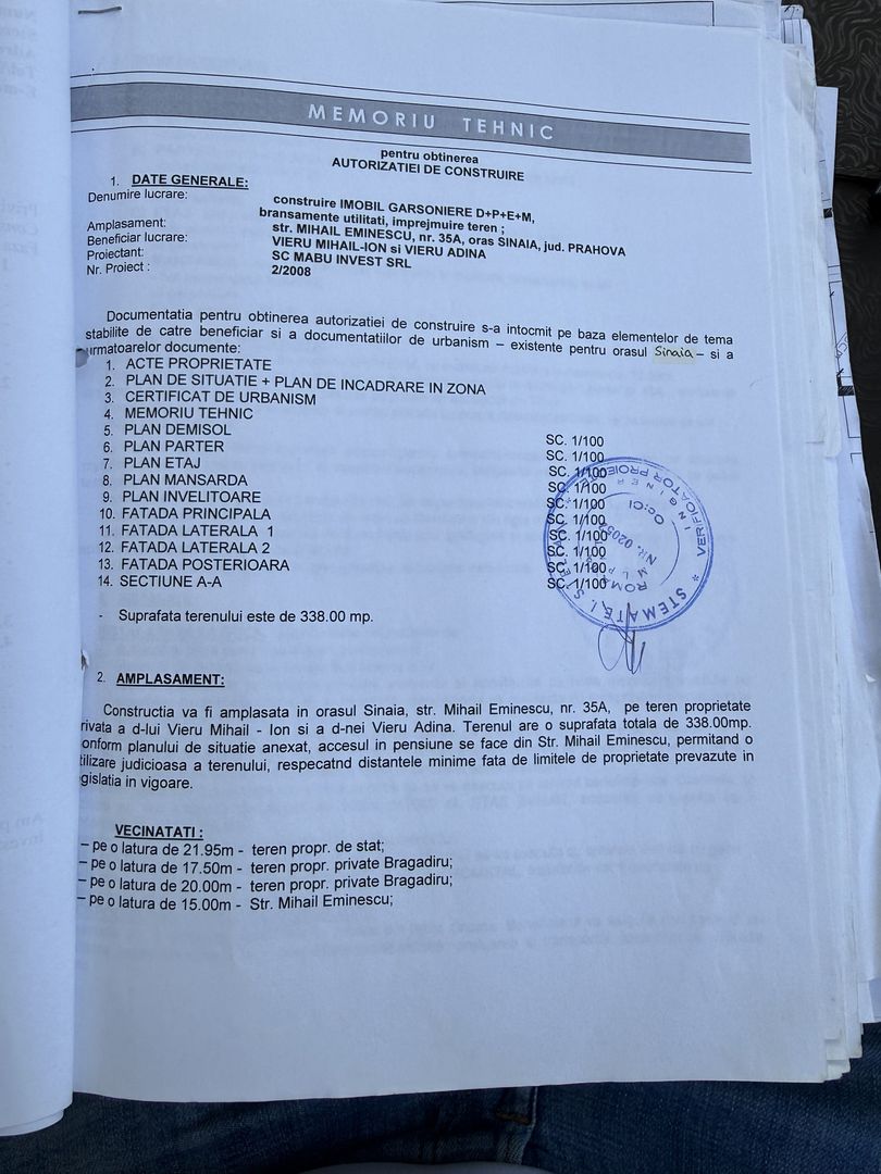 Teren 338mp, cu proiect bloc garsoniere D+P+E+M - Sinaia - Poză 14