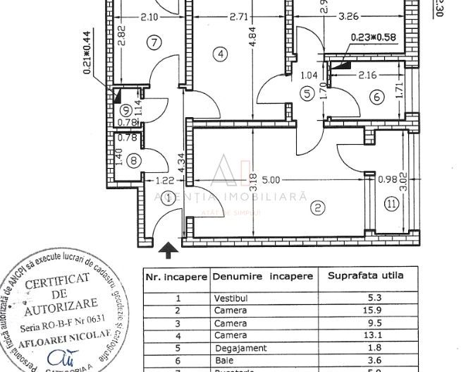 Floreasca | 3 Camere Renovat - Schiță 12