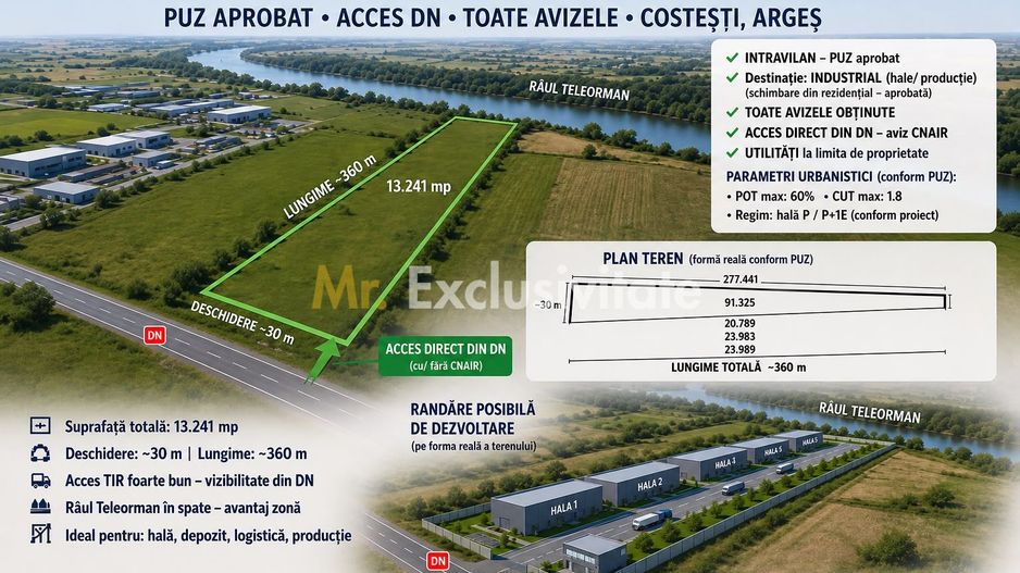🏭 Teren industrial 13.241 mp | Costești, Argeș - Poză 1