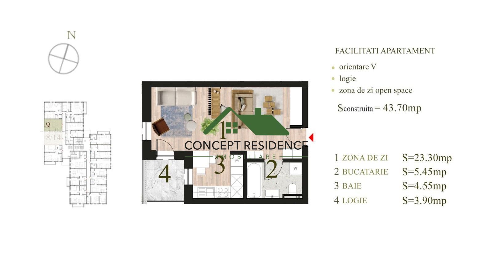 Apartament 1 cameră – bloc nou – str. Anton Pann, zona Centrul Vechi - Poză 7