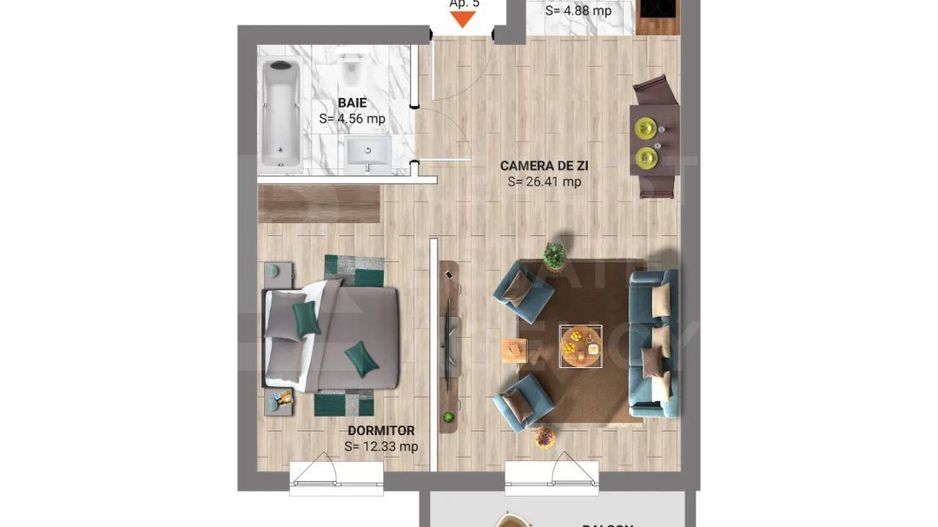 Vânzare, studio modern lângă pădure, București - Poză 5