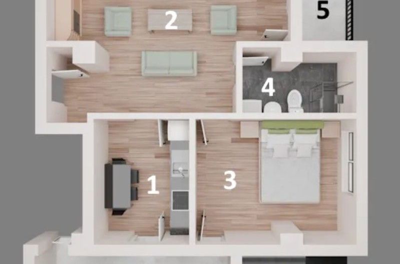 Apartament 2 camere Otopeni – bloc nou, central, terasă și parcare - Schiță 6