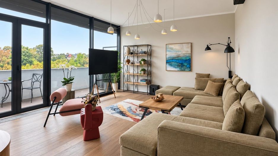 Penthouse duplex cu șemineu, saună și vedere la parcul Carol - Poză 7