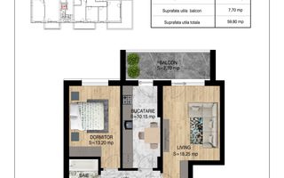 2 camere decomandat   Pallady Metrou Nicolae Teclu - Schiță 10