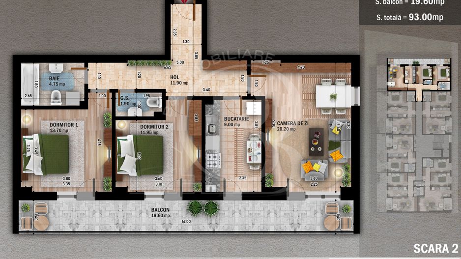 Inchiriere 3 camere Pallady metrou Teclu Parcare Subterana - Poză 17