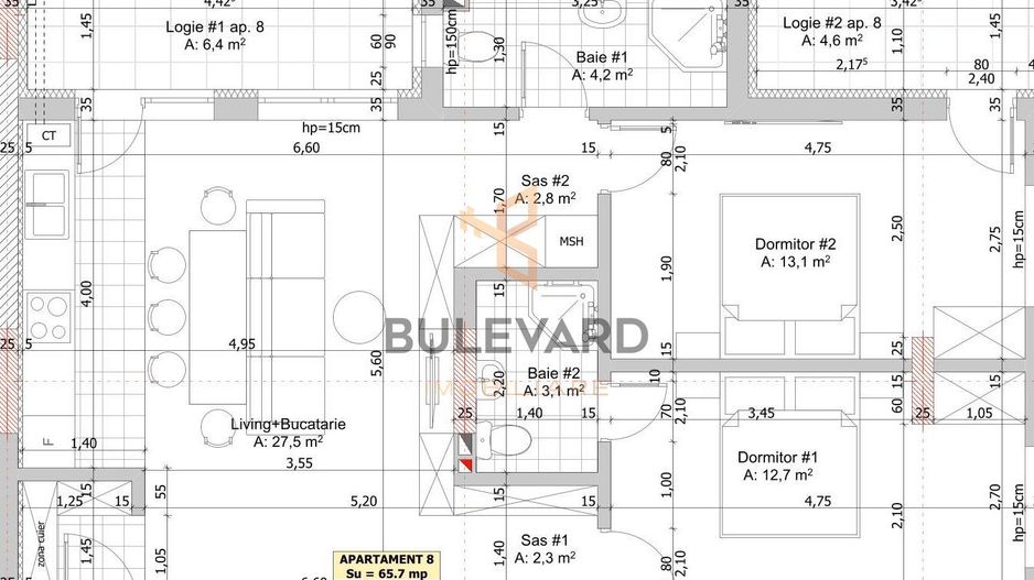 Apartament  cu 3 camere/66mp/CF/zona Dumitru Mocanu! - Poză 1