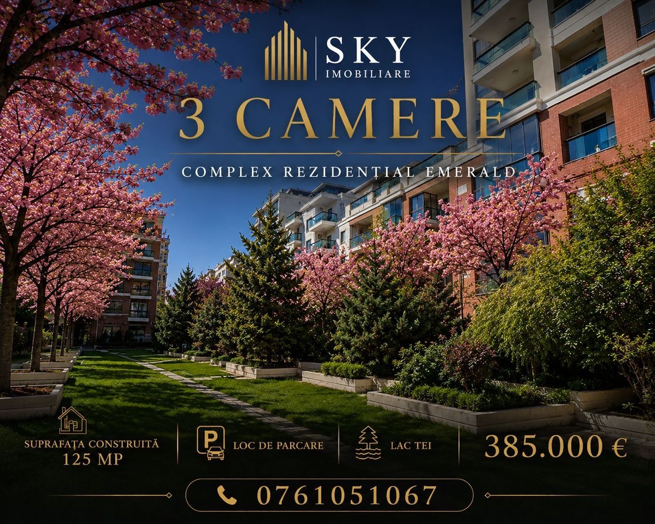 Apartament 3 Camere I Vedere Lacul Tei | Loc de parcare inclus - Poză 1